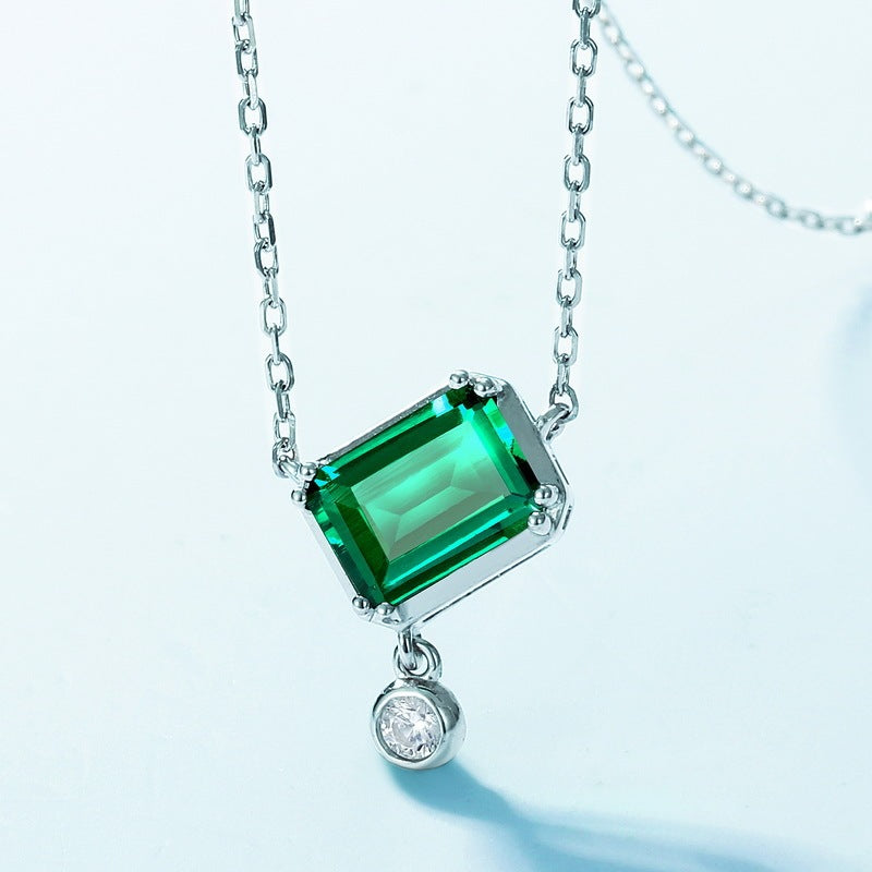 S925 Sterling Silver Colored Gems Necklace