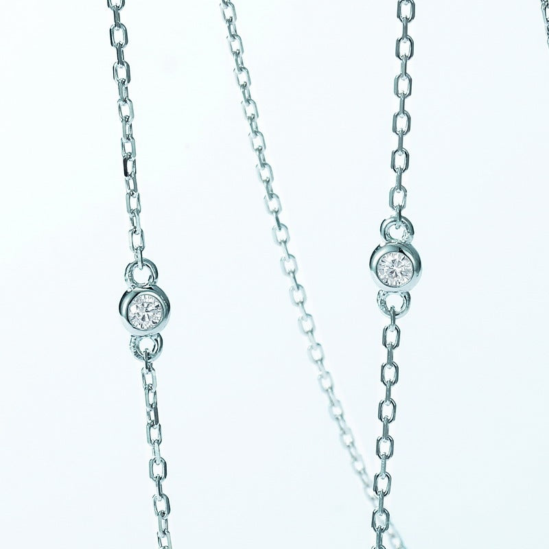 S925 Sterling Silver Colored Gems Necklace