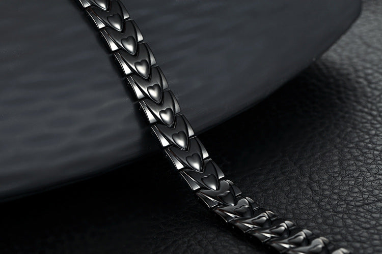 Heart-Shaped Magnet Titanium Steel Bracelet