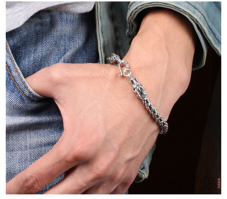 S925 Silver Bold Domineering Men's Bracelet