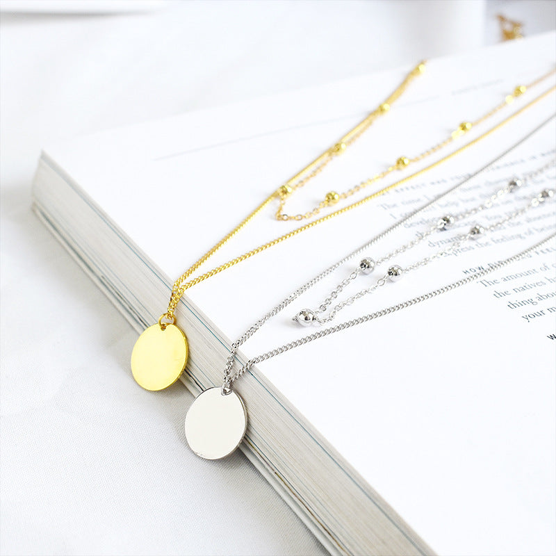 S925 Sterling Silver Choker Round Necklace