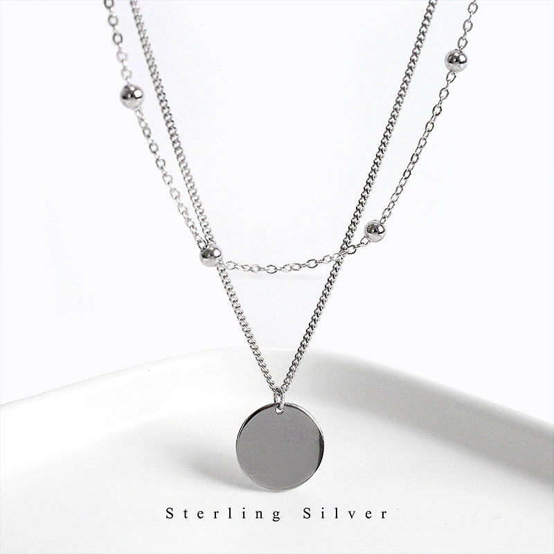 S925 Sterling Silver Choker Round Necklace
