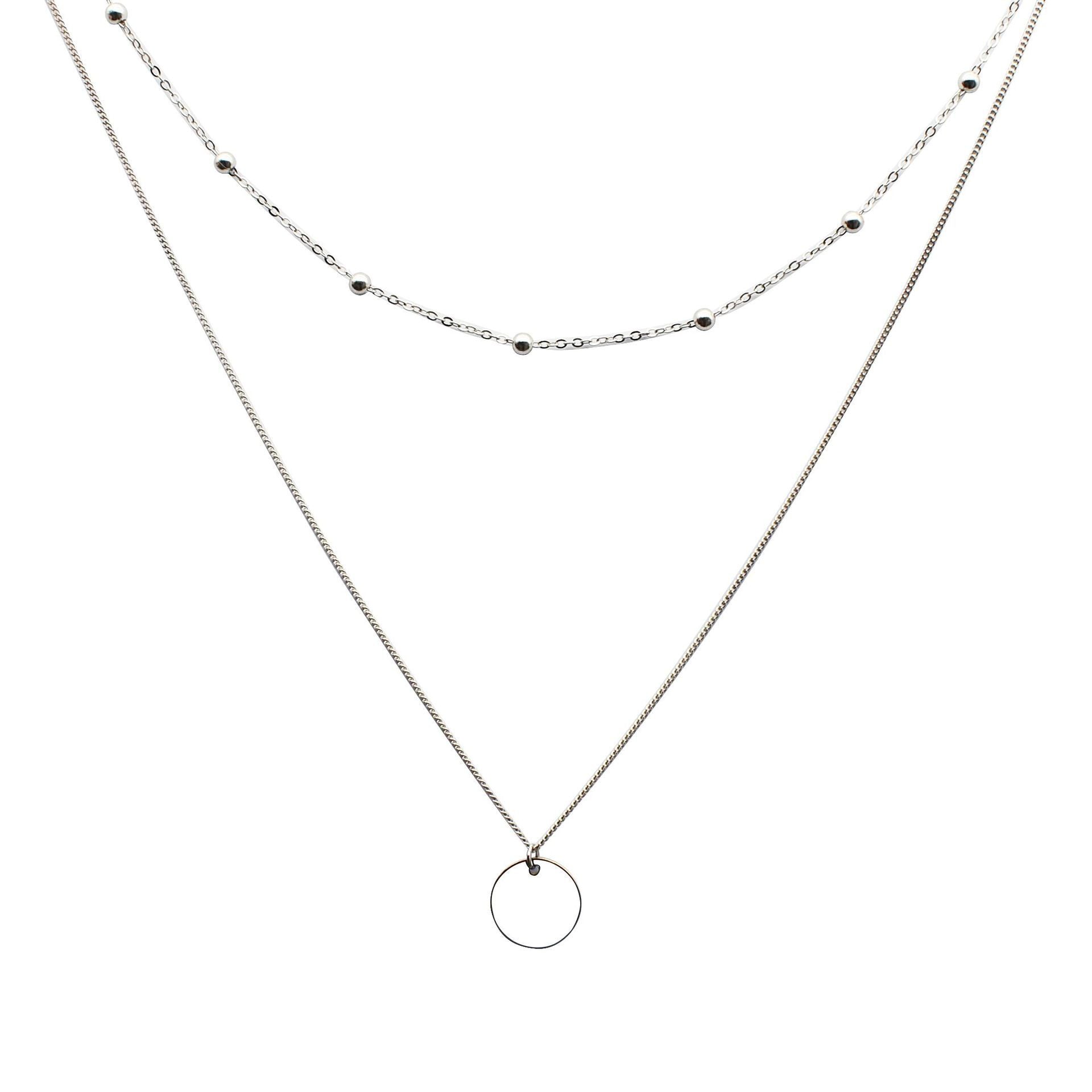 S925 Sterling Silver Choker Round Necklace